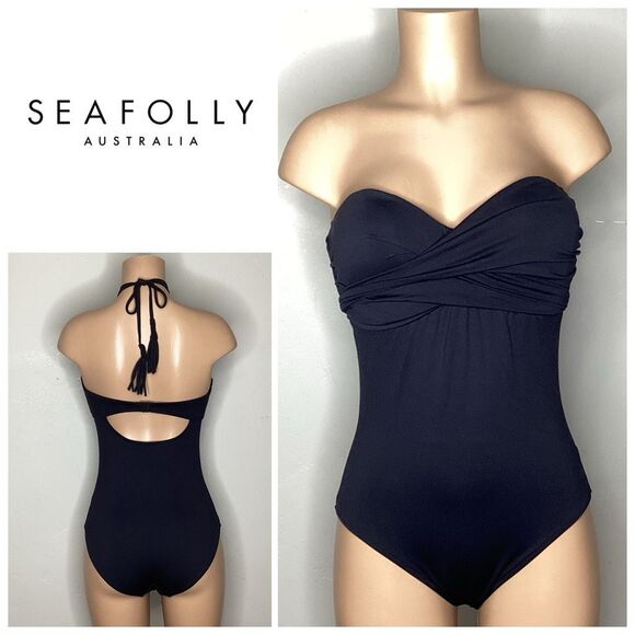 New. Seafolly black swimsuit. 10-C/D cup. Retails $165